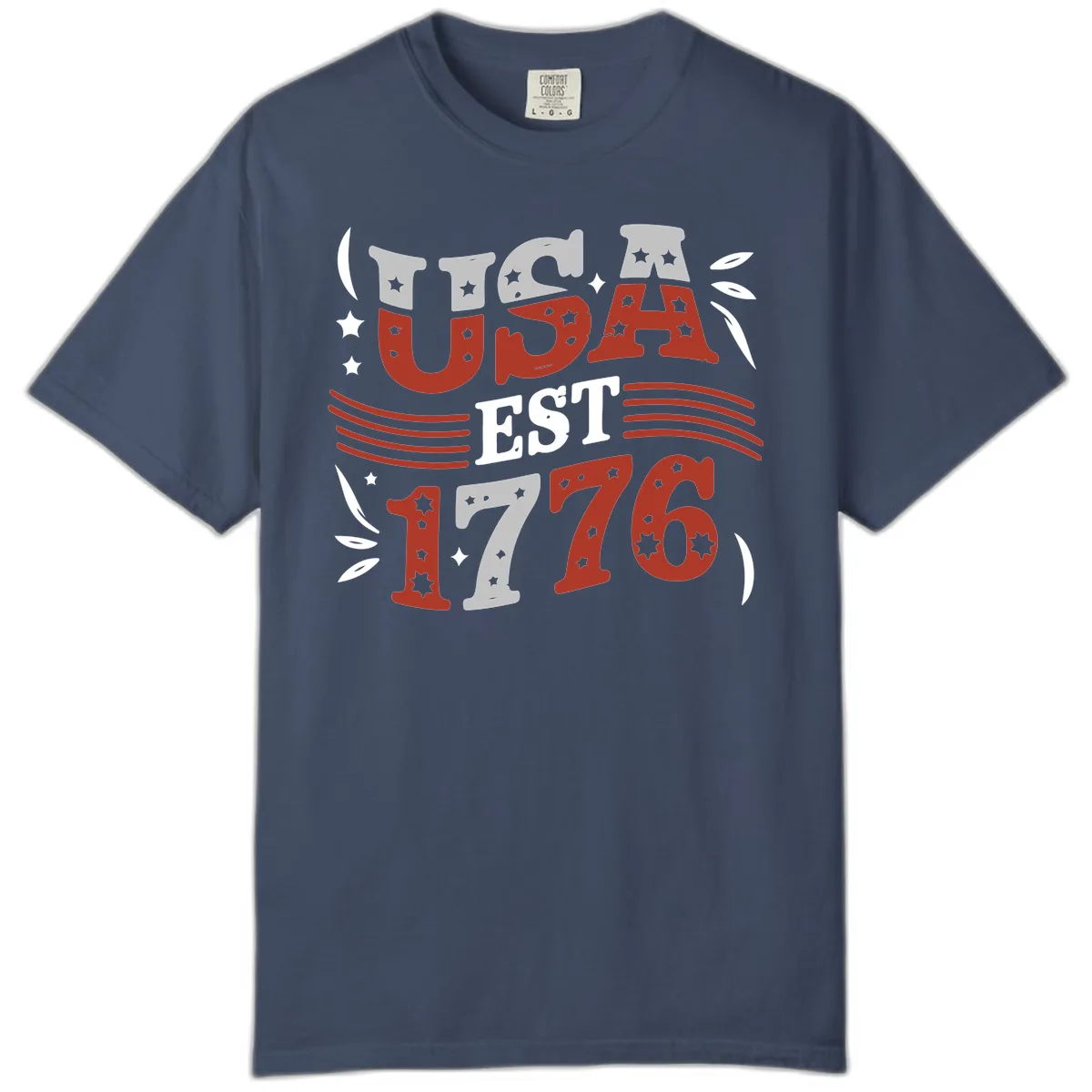USA Established 1776 Celebration Comfort Color in Midnight