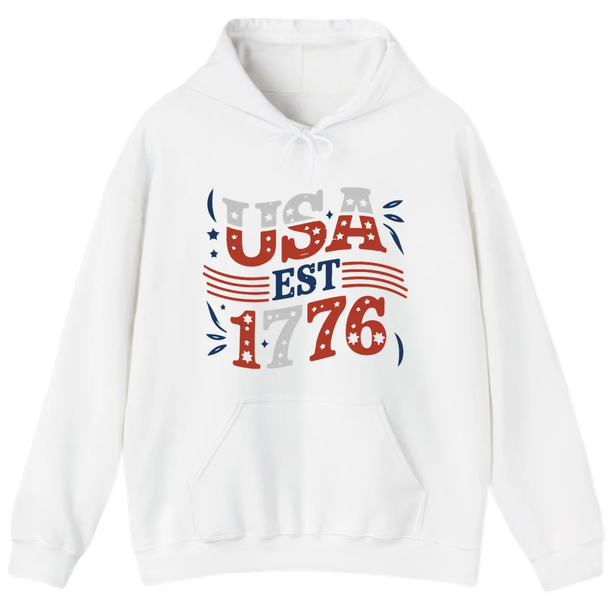USA Established 1776 Celebration Hoodie in White
