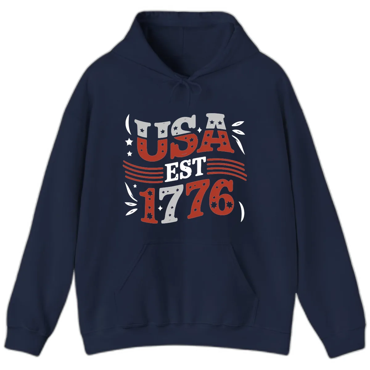 USA Established 1776 Celebration Hoodie in Navy