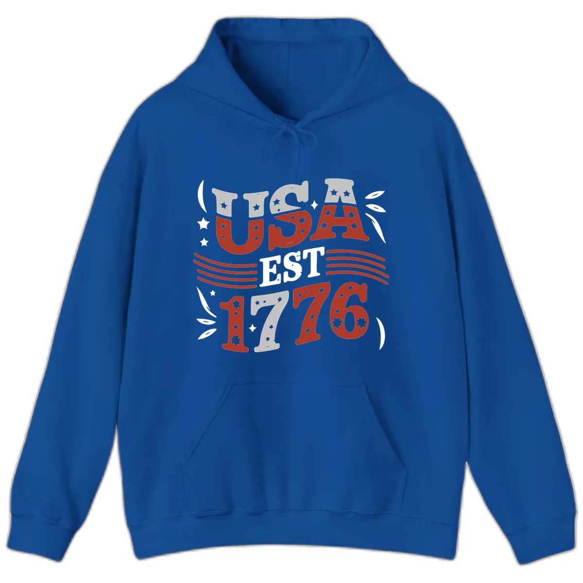 USA Established 1776 Celebration Hoodie in Royal