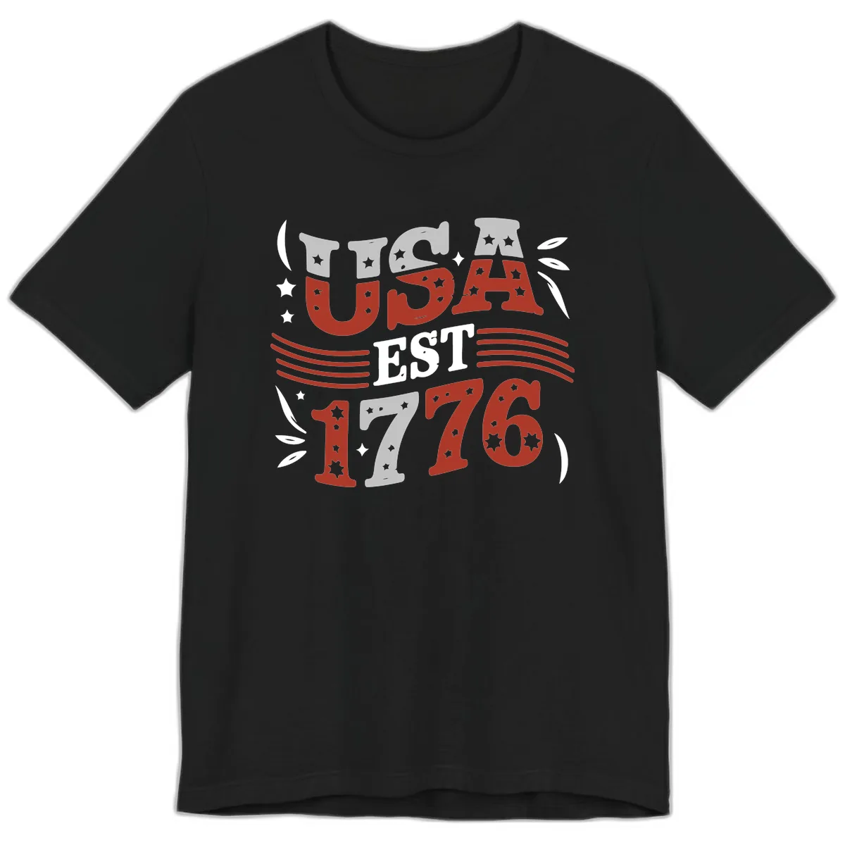 USA Established 1776 Celebration Premium T-Shirt in Black