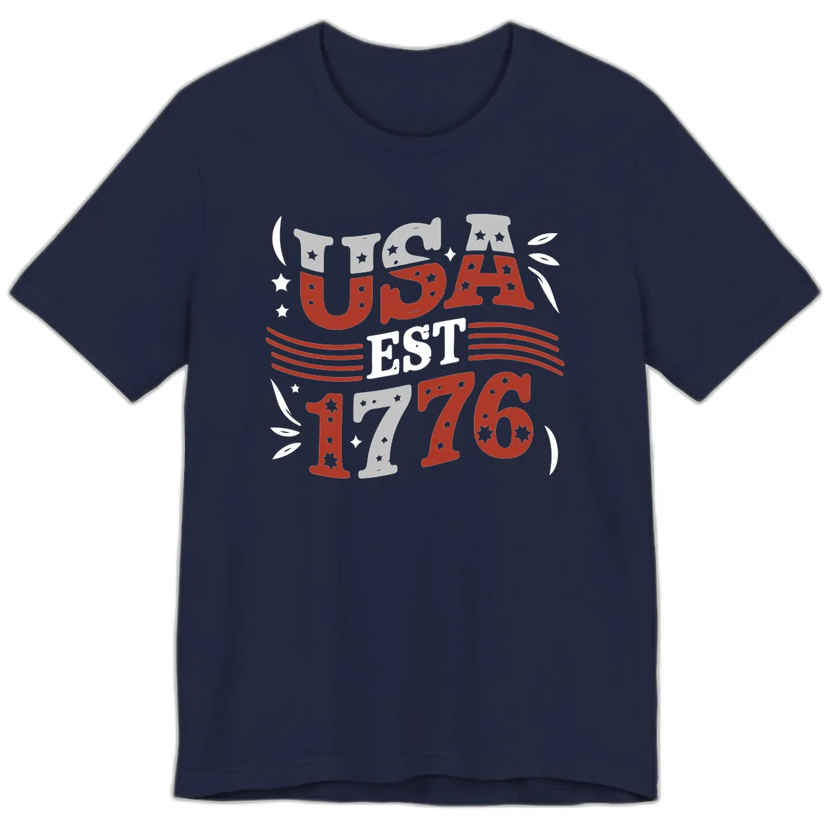 USA Established 1776 Celebration Premium T-Shirt in Navy