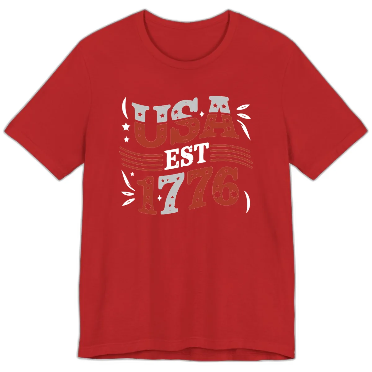 USA Established 1776 Celebration Premium T-Shirt in Red