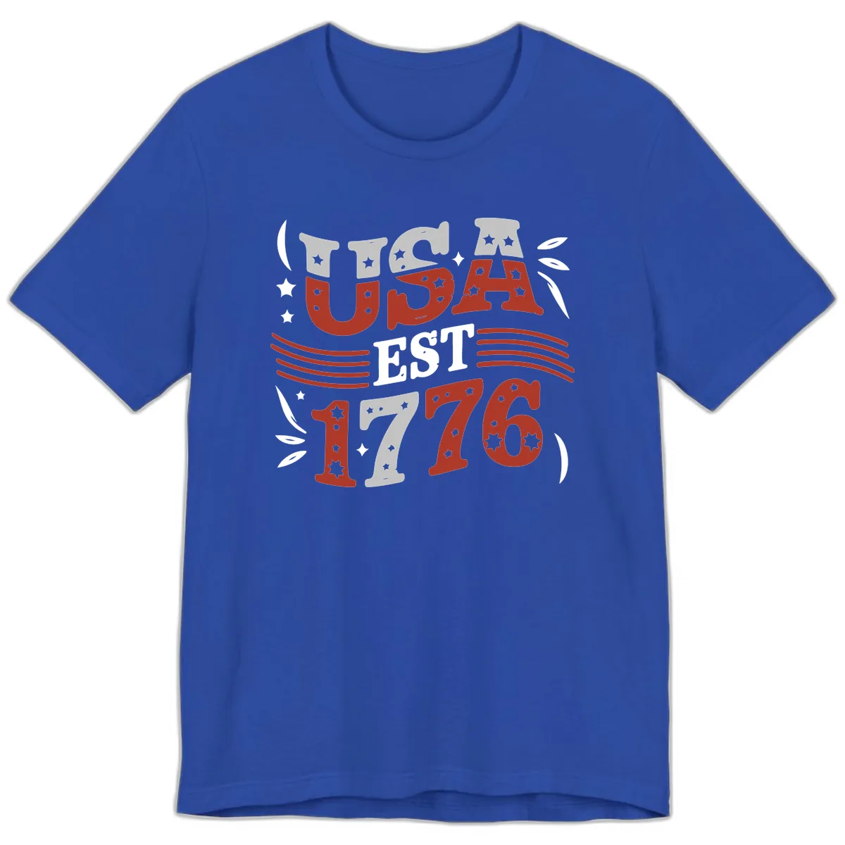 USA Established 1776 Celebration Premium T-Shirt in True Royal