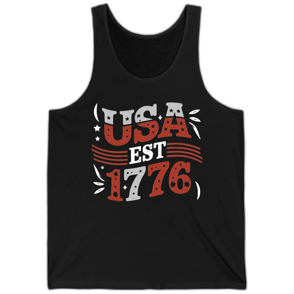 USA Established 1776 Celebration Tank in Black