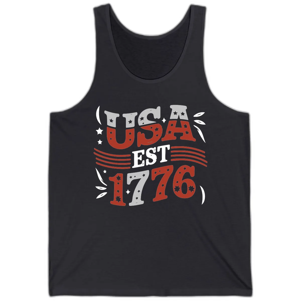 USA Established 1776 Celebration Tank in Dark Grey