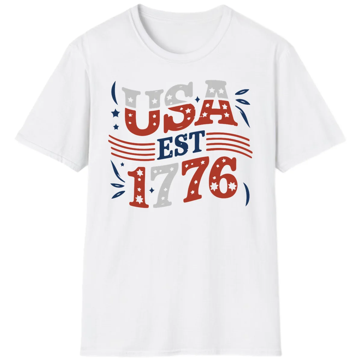 USA Established 1776 Celebration T-Shirt in White
