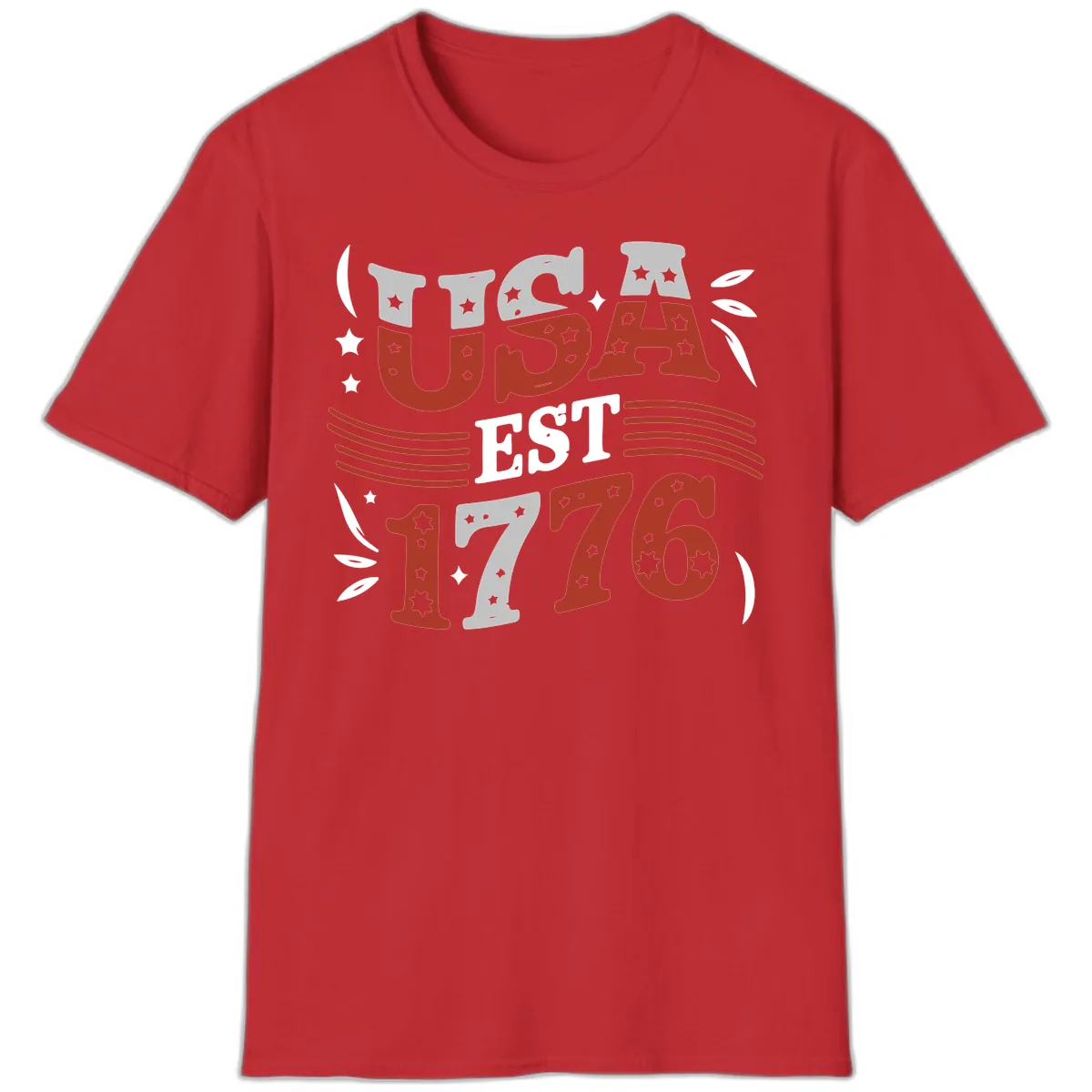 USA Established 1776 Celebration T-Shirt in Red