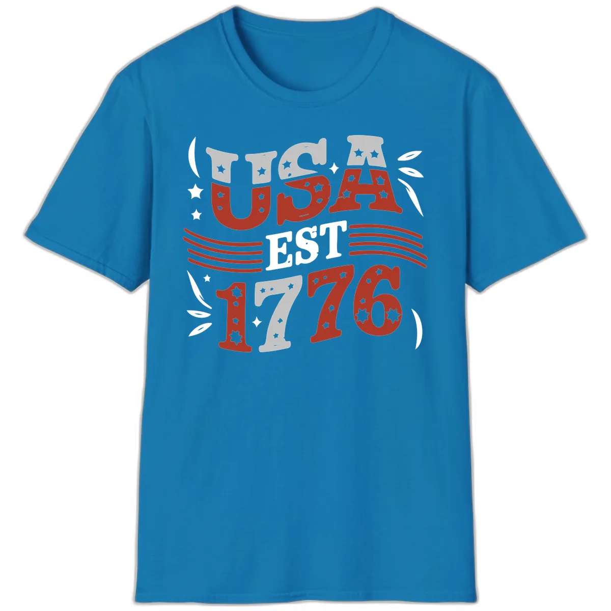 USA Established 1776 Celebration T-Shirt in Sapphire