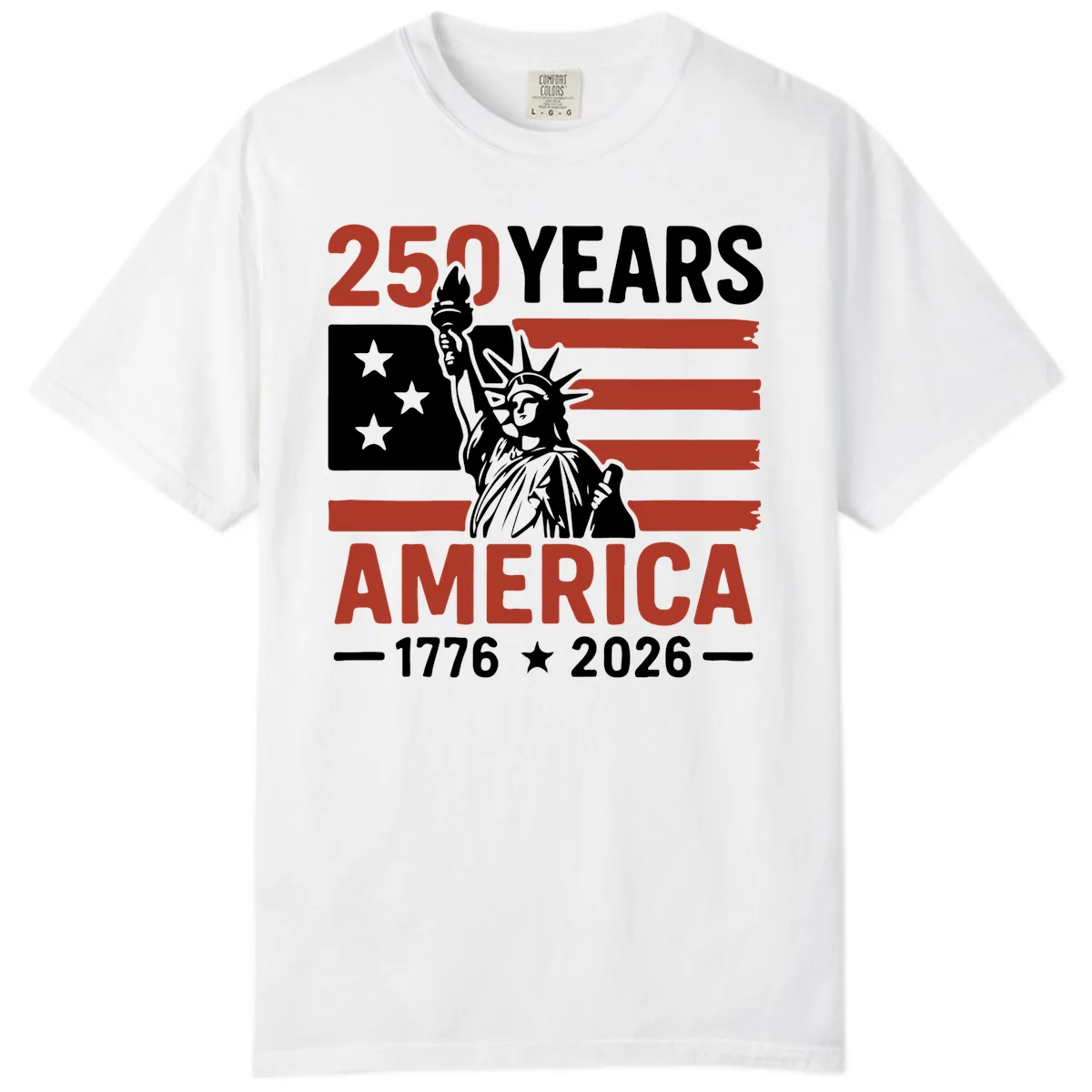 America 250 Years Celebration Comfort Color in White