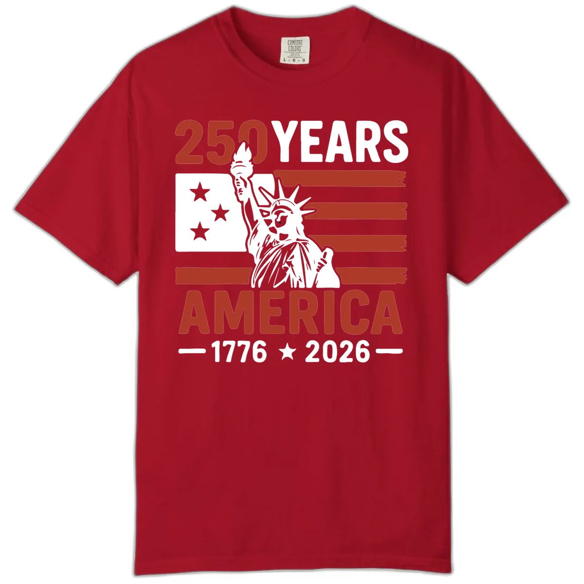 America 250 Years Celebration Comfort Color in Red