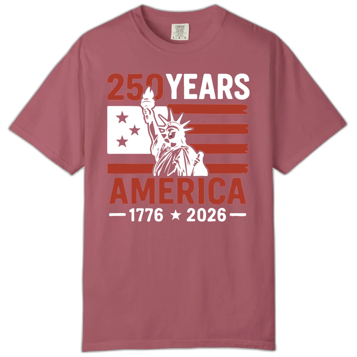 America 250 Years Celebration Comfort Color in Crimson