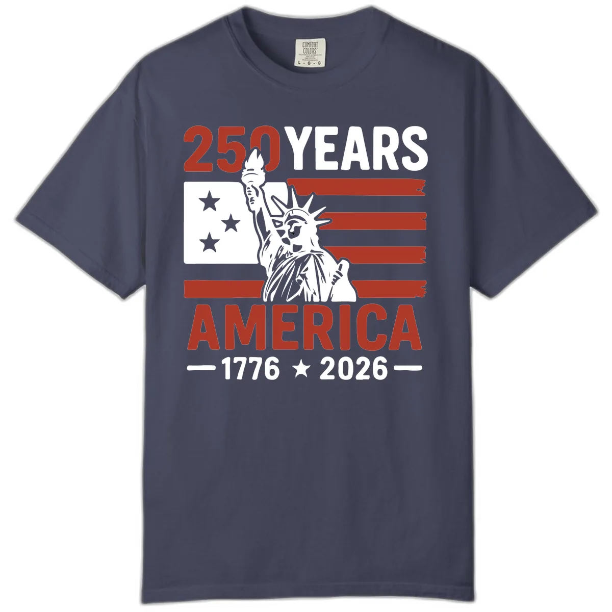 America 250 Years Celebration Comfort Color in Denim