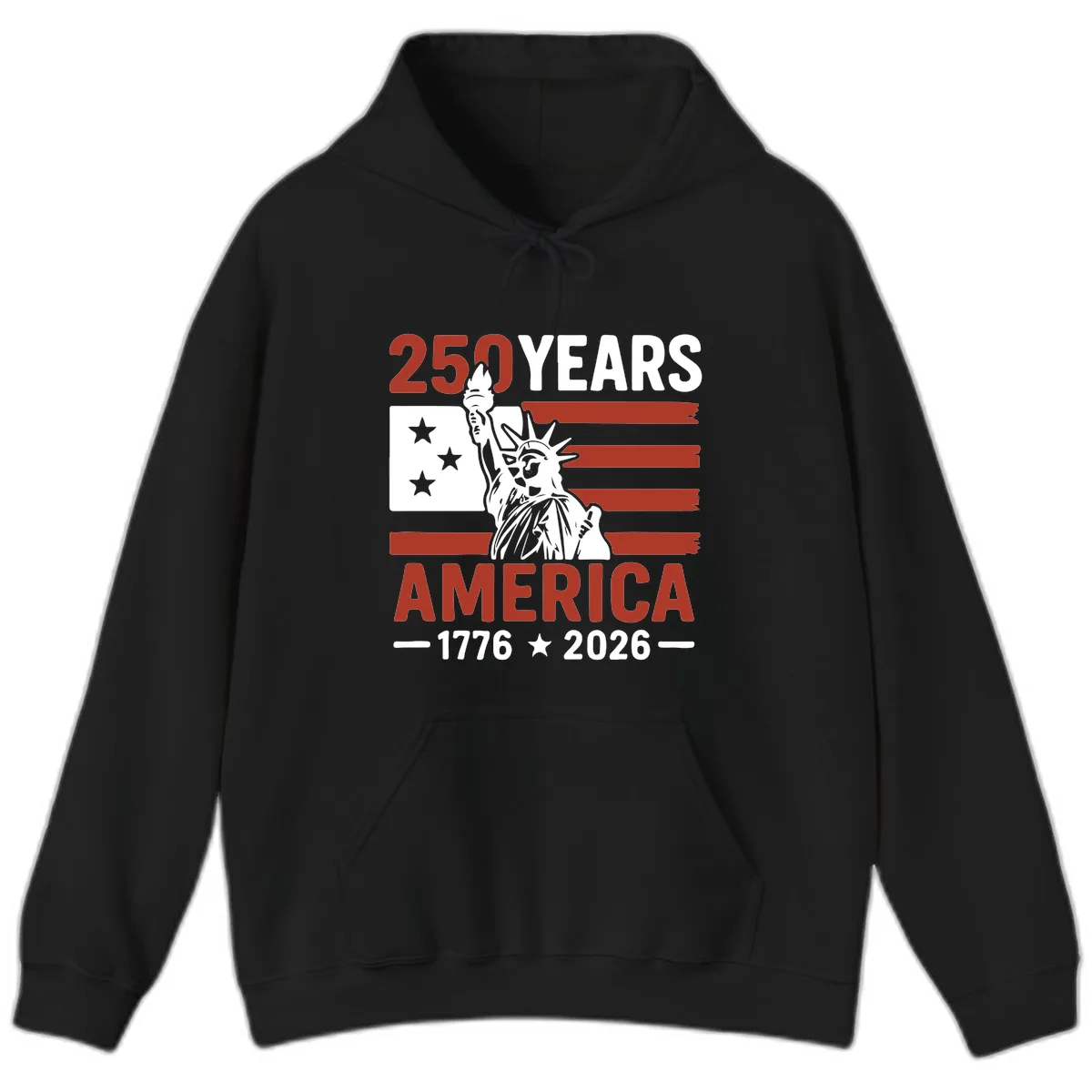 America 250 Years Celebration Hoodie in Black