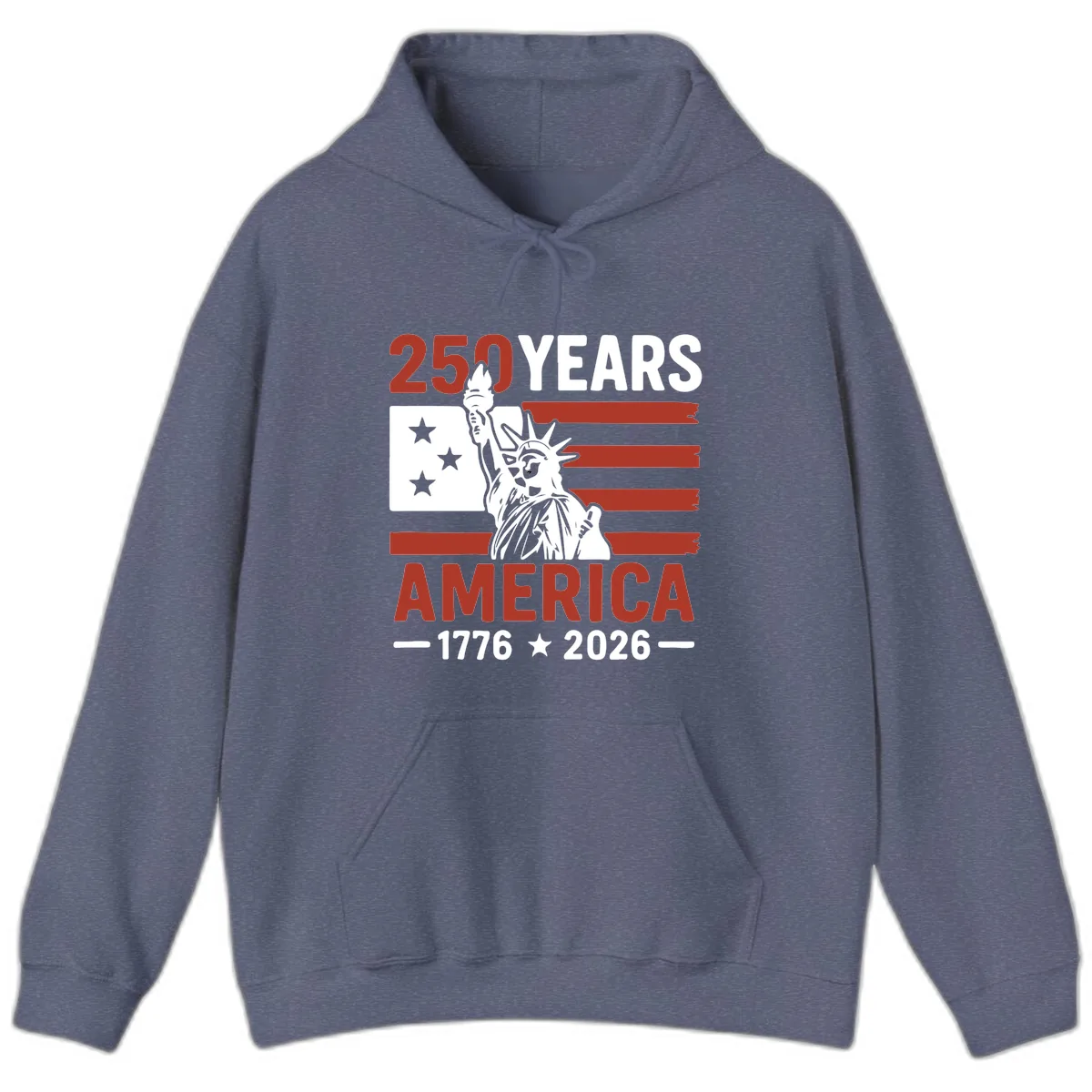 America 250 Years Celebration Hoodie in Heather Navy