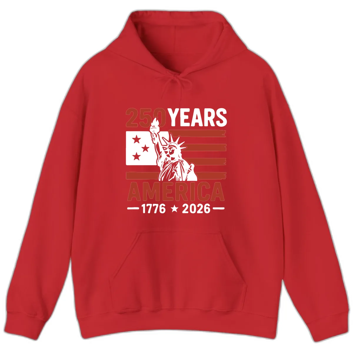 America 250 Years Celebration Hoodie in Red