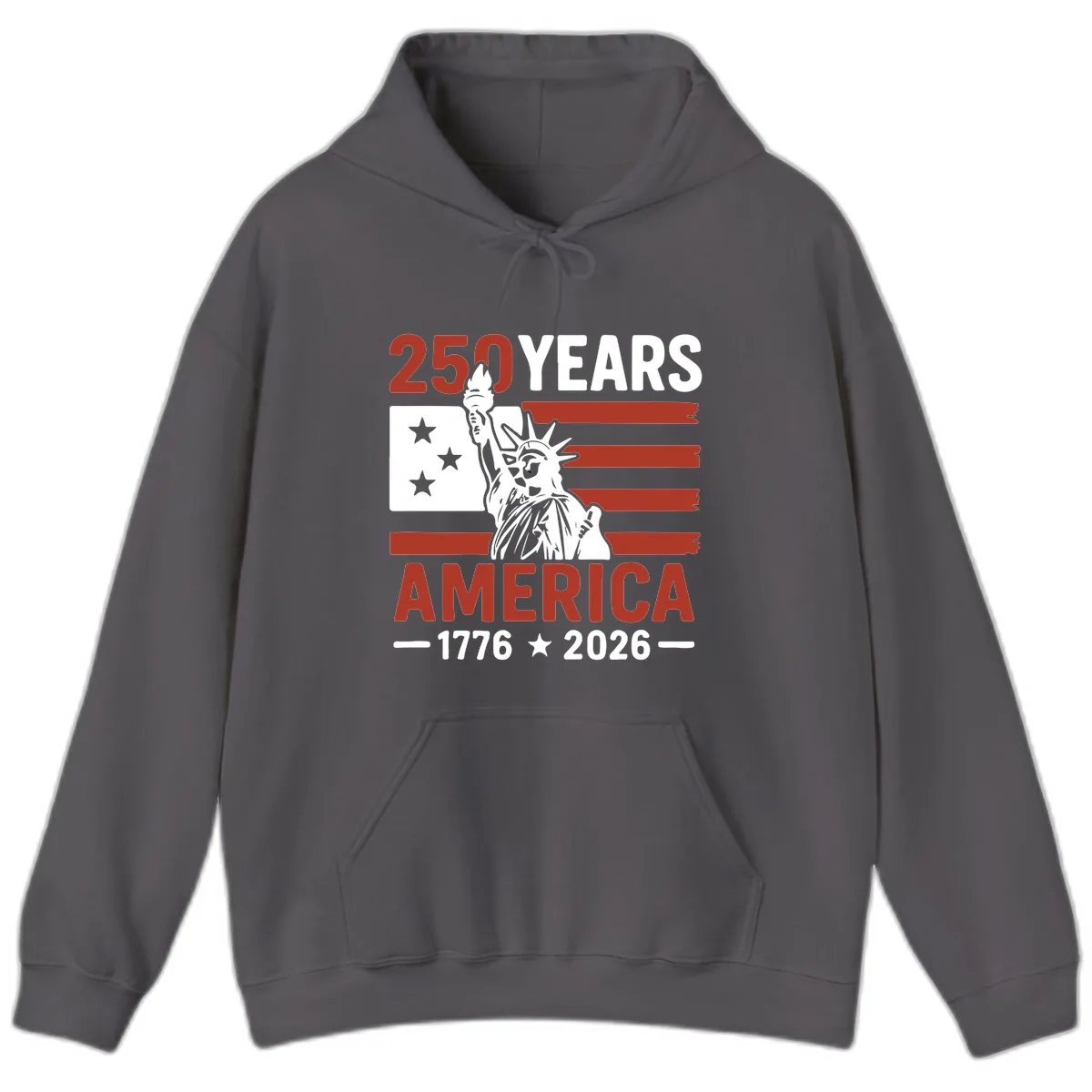 America 250 Years Celebration Hoodie in Charcoal
