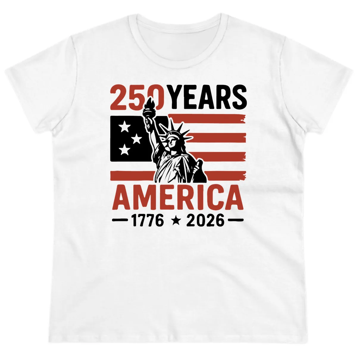 America 250 Years Celebration Ladies Tee in White