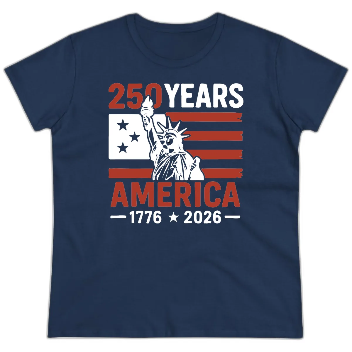 America 250 Years Celebration Ladies Tee in Navy