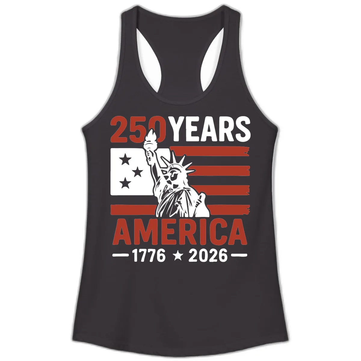 America 250 Years Celebration Ladies Tank in Black