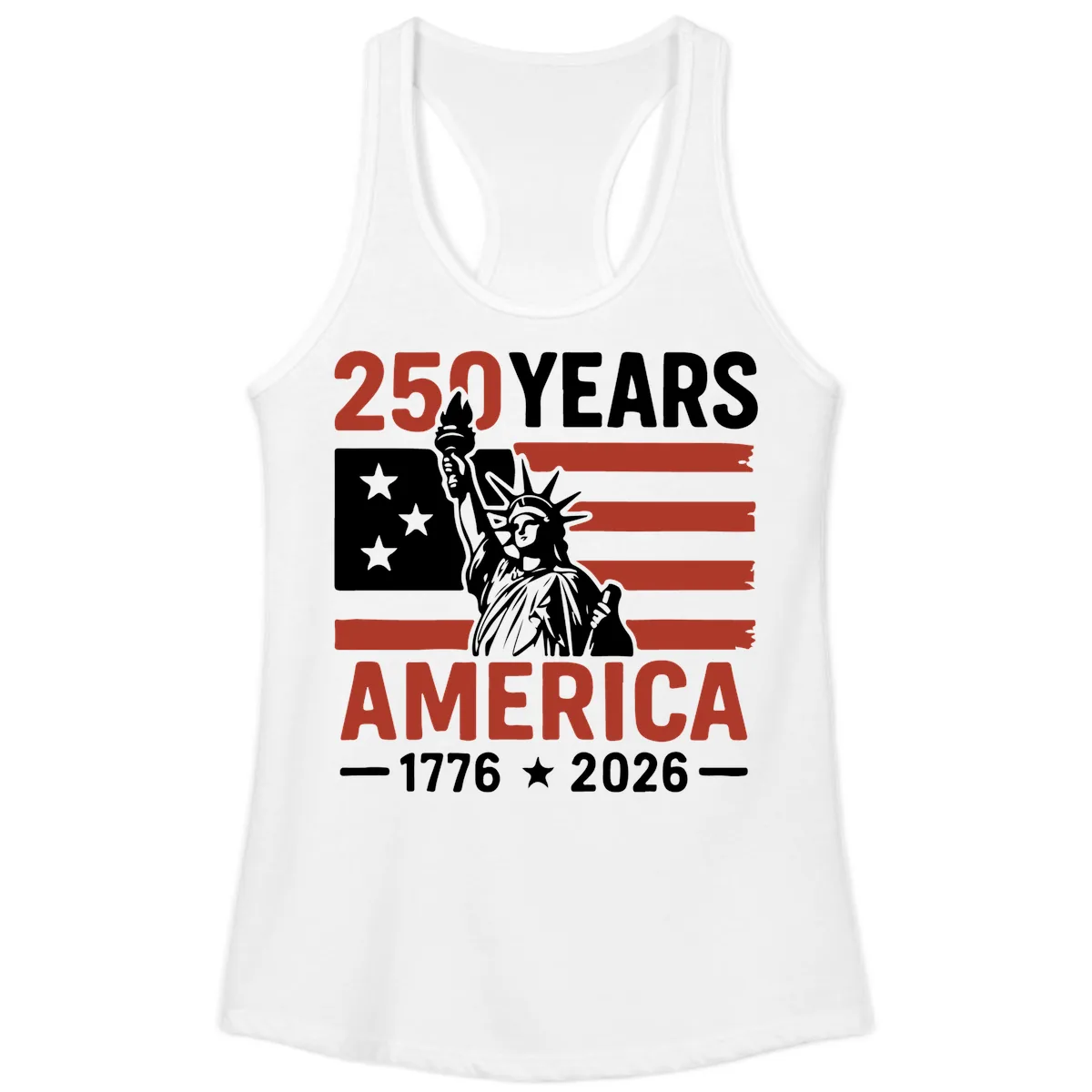 America 250 Years Celebration Ladies Tank in White