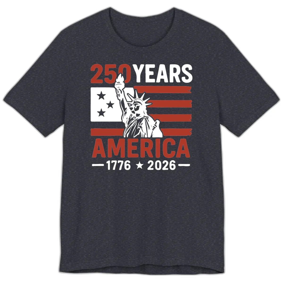 America 250 Years Celebration Premium T-Shirt in Heather Navy