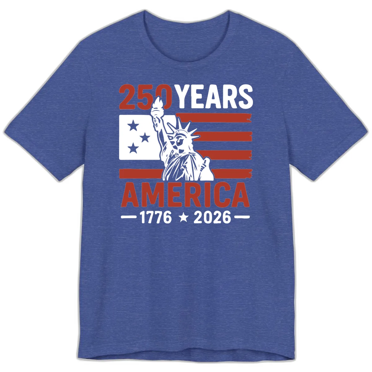 America 250 Years Celebration Premium T-Shirt in Heather True Royal