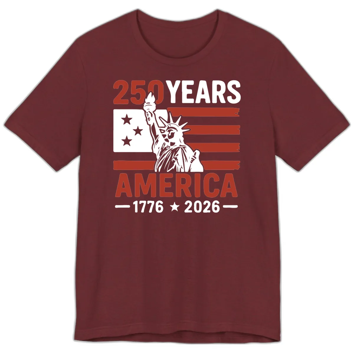 America 250 Years Celebration Premium T-Shirt in Heather Cardinal