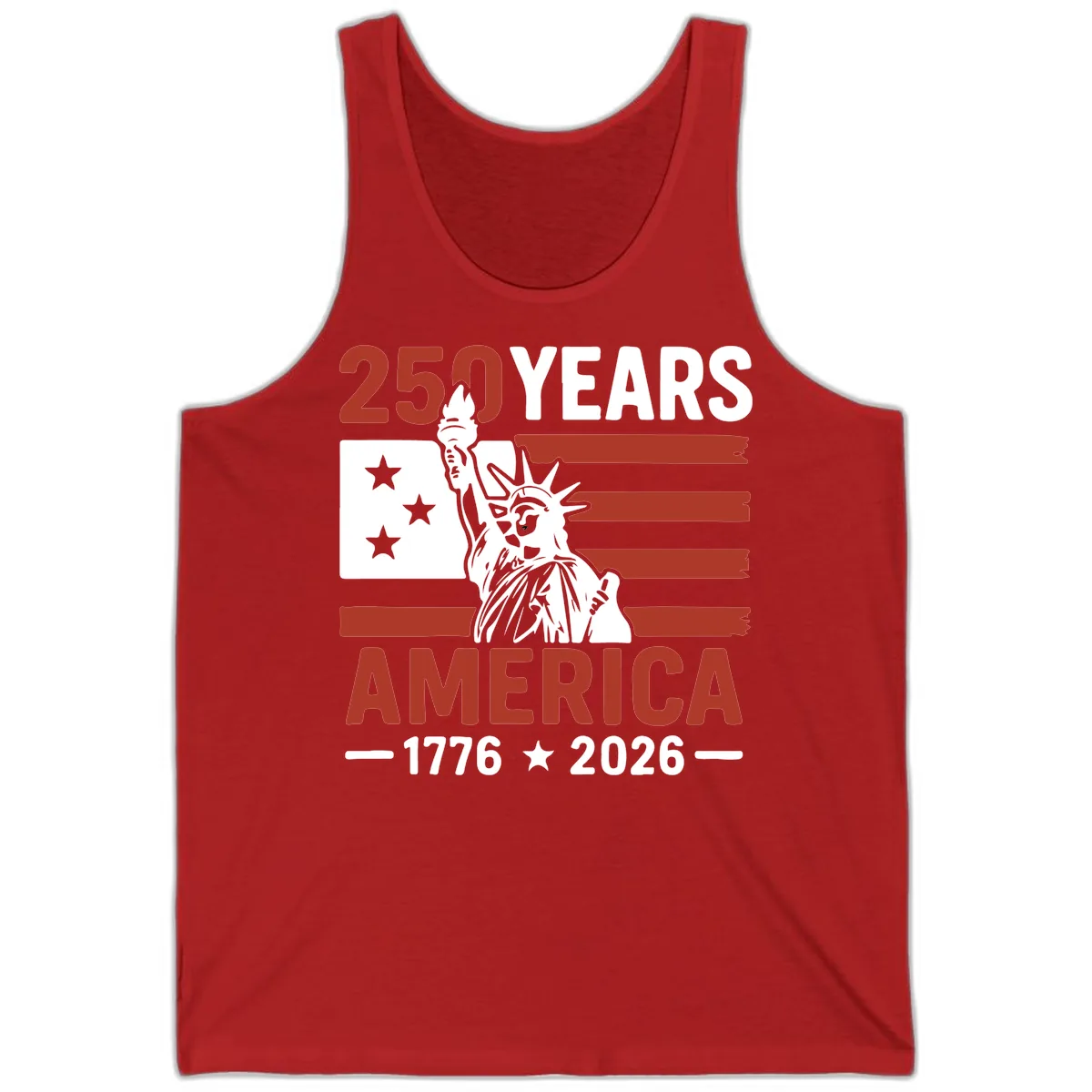 America 250 Years Celebration Tank in Red