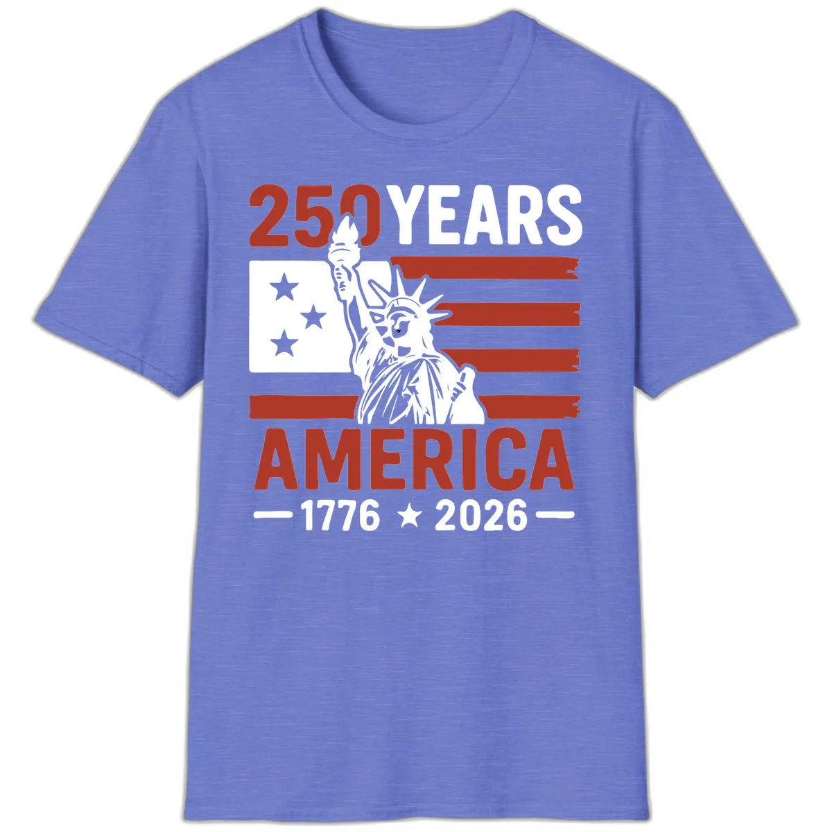 America 250 Years Celebration T-Shirt in Heather Royal