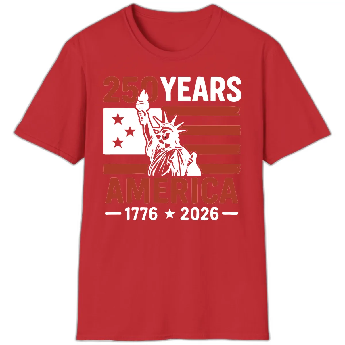 America 250 Years Celebration T-Shirt in Red