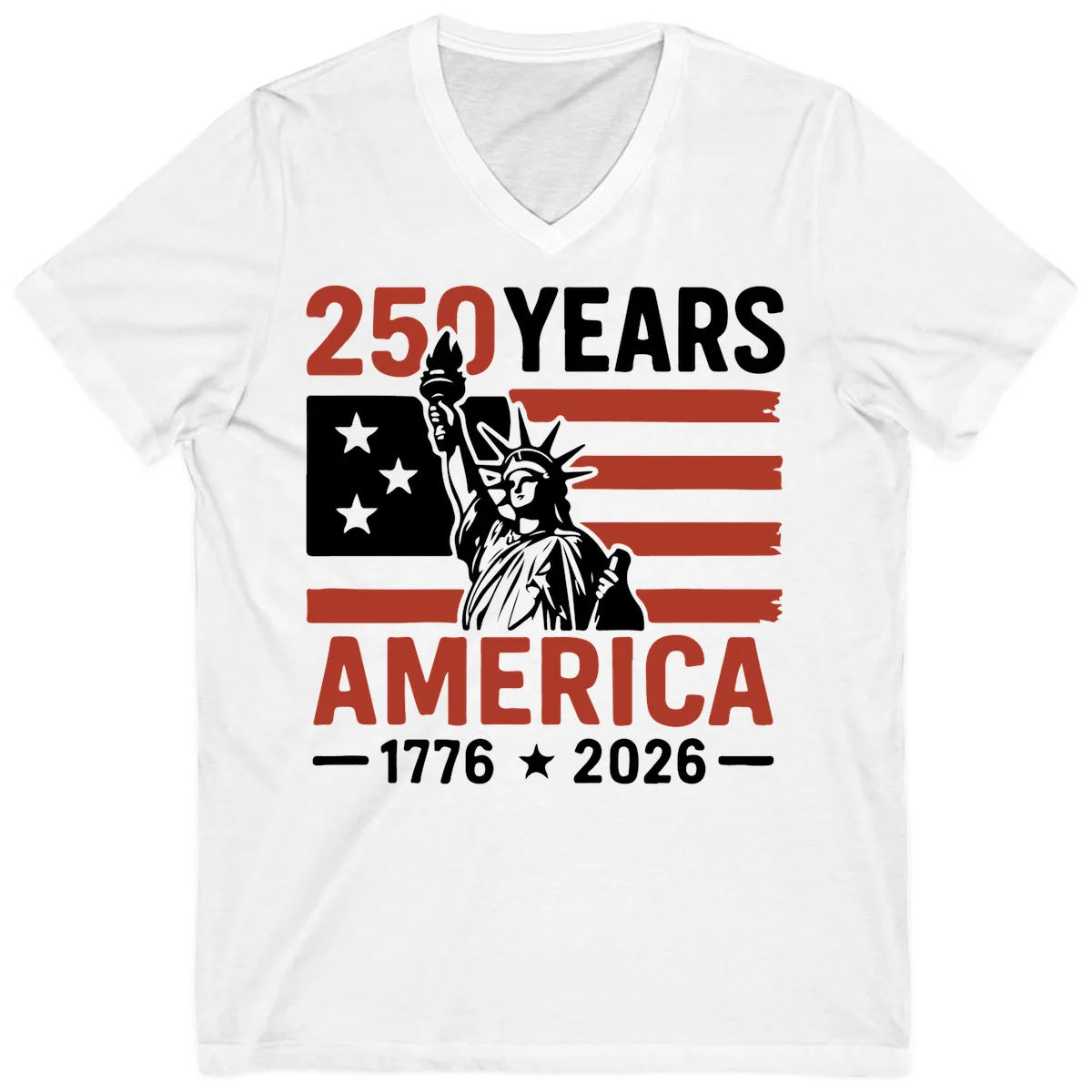 America 250 Years Celebration V-Neck in White
