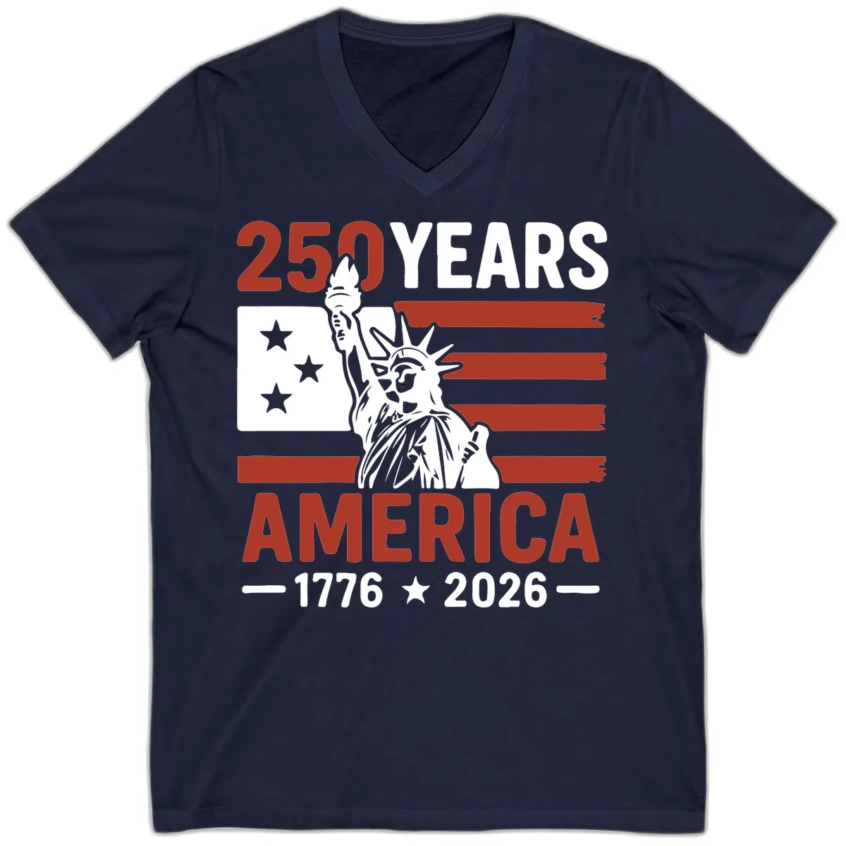 America 250 Years Celebration V-Neck in Navy