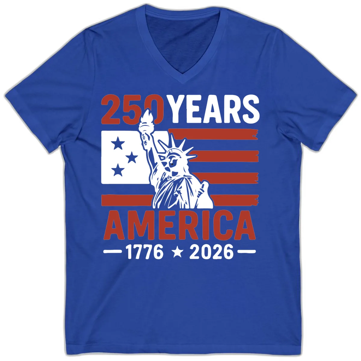 America 250 Years Celebration V-Neck in True Royal
