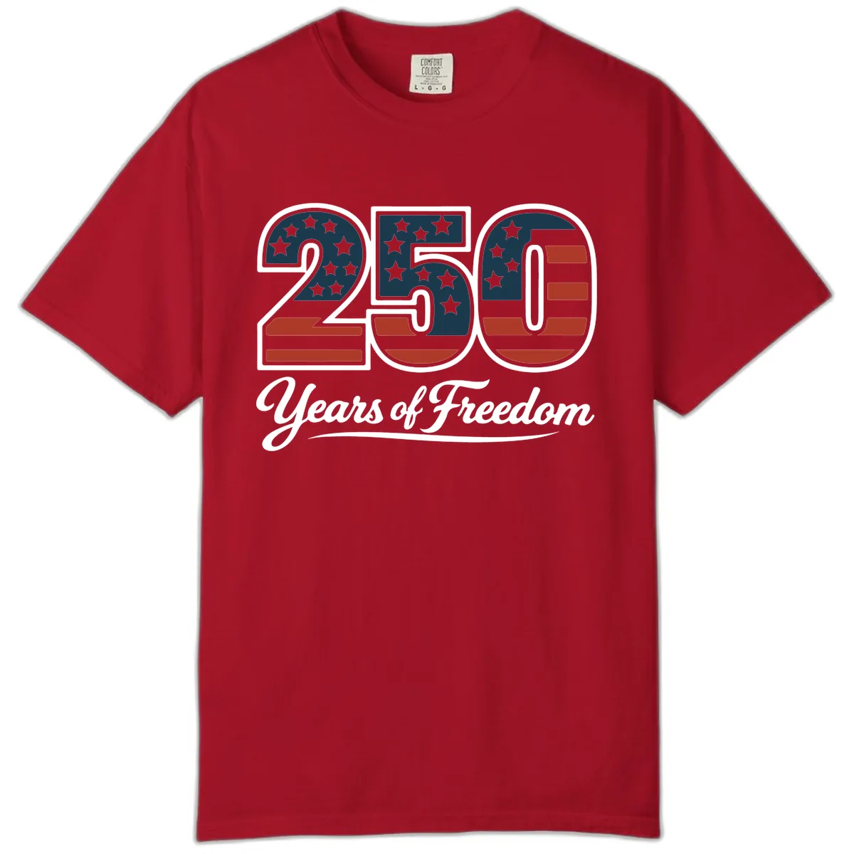 America 250 Years Of Freedom Design Comfort Color in Red