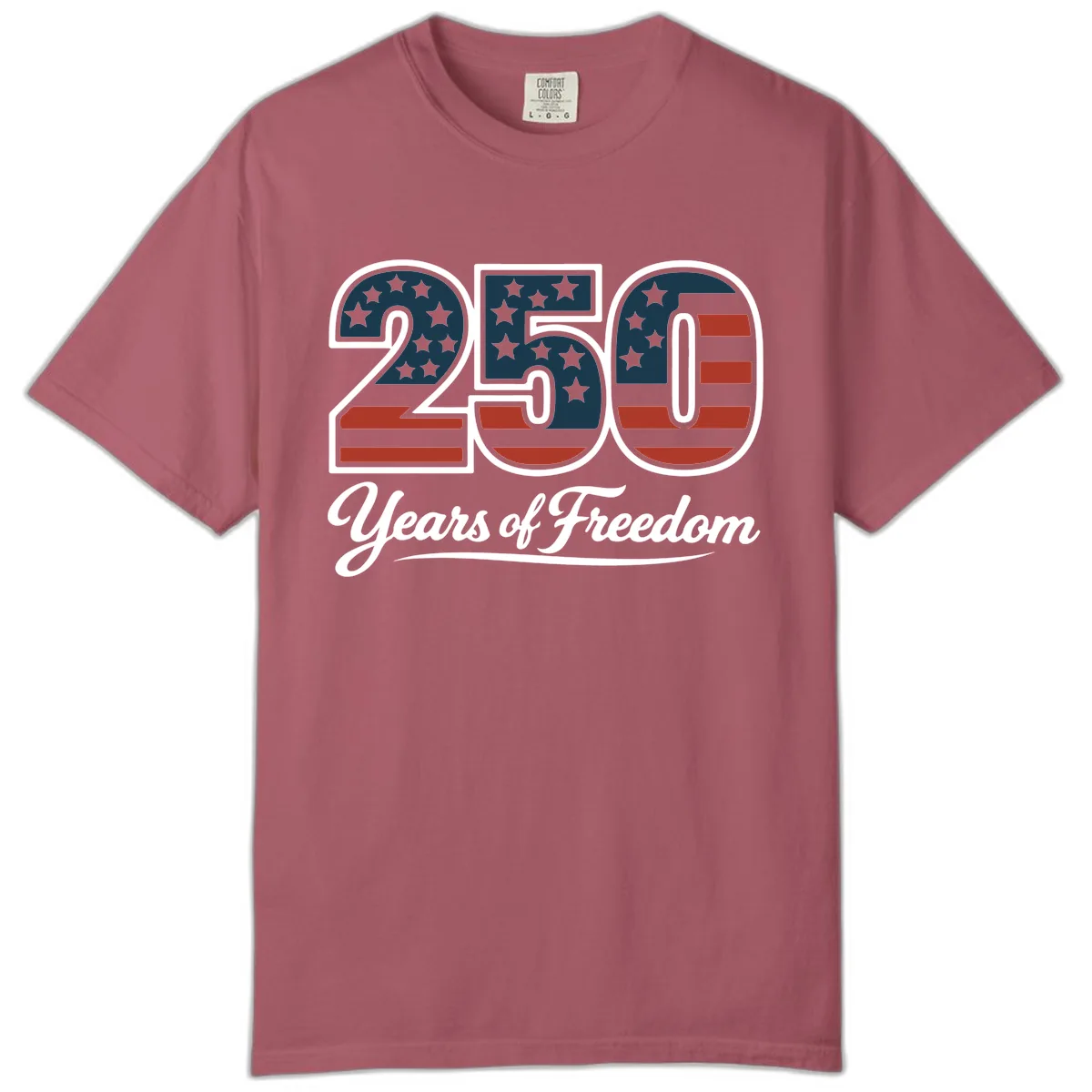 America 250 Years Of Freedom Design Comfort Color in Crimson