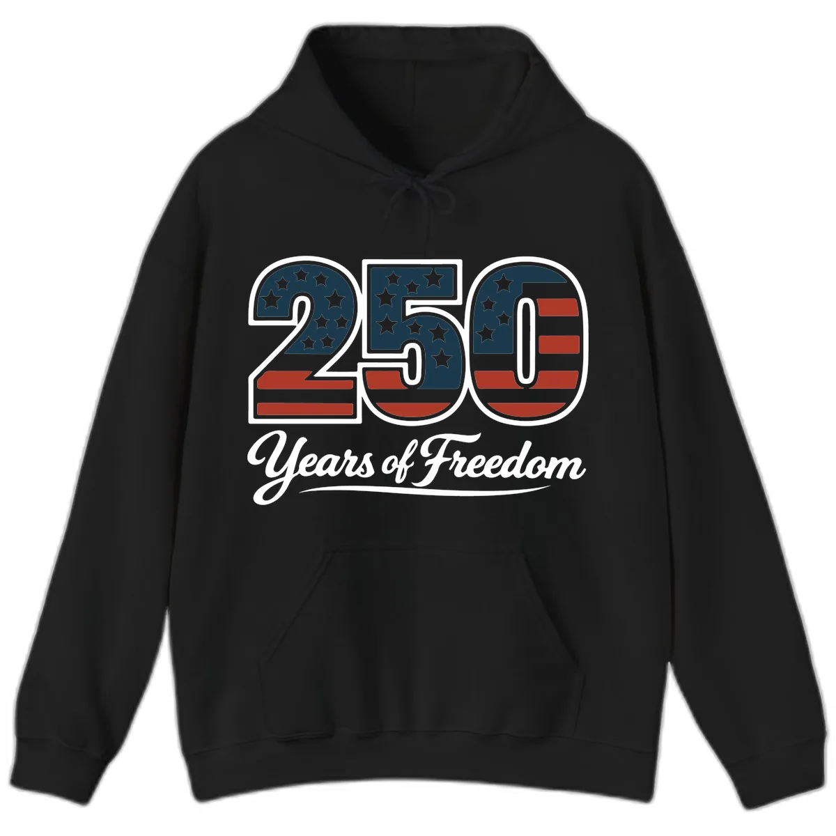 America 250 Years Of Freedom Design Hoodie in Black