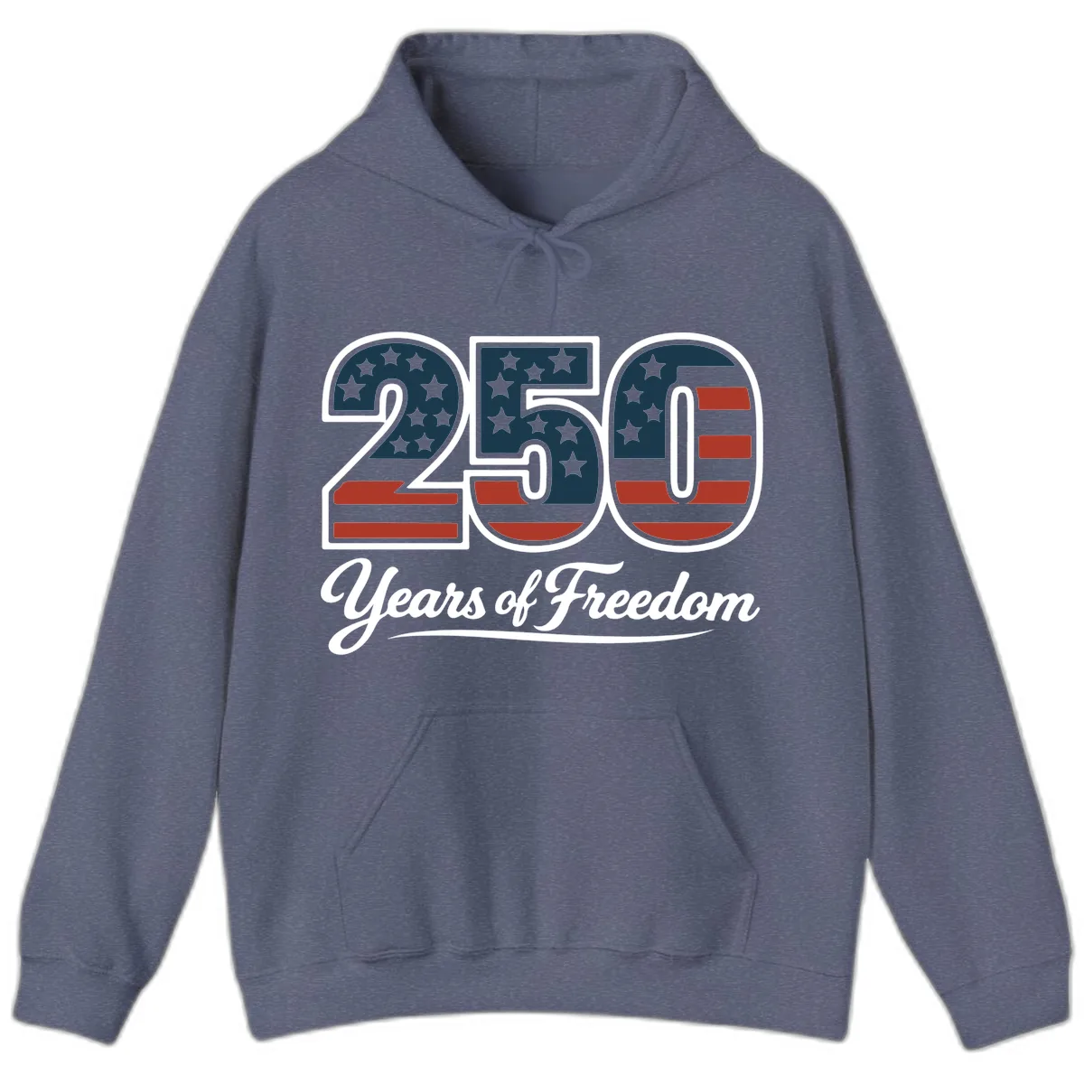 America 250 Years Of Freedom Design Hoodie in Heather Navy