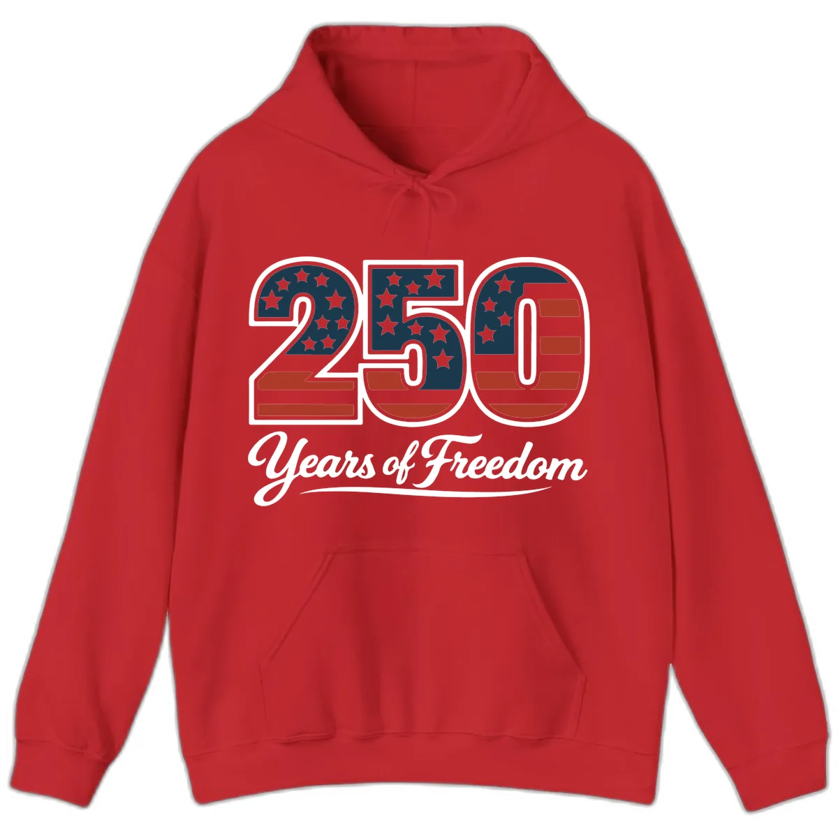 America 250 Years Of Freedom Design Hoodie in Red