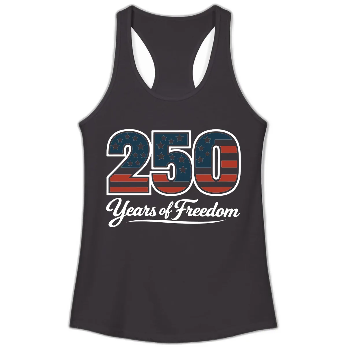 America 250 Years Of Freedom Design Ladies Tank in Black