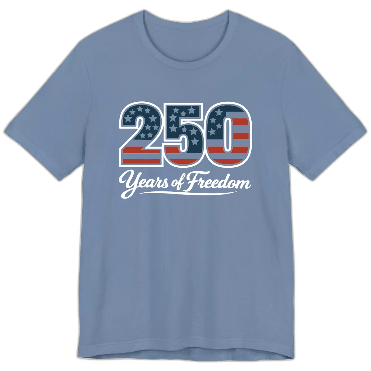 America 250 Years Of Freedom Design Premium T-Shirt in Steel Blue