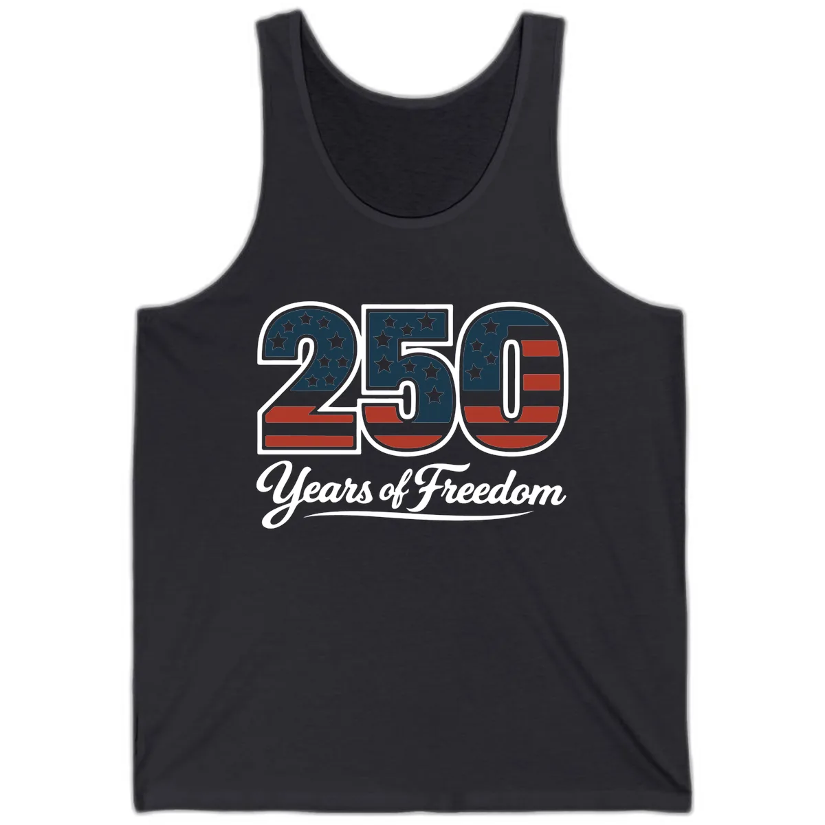 America 250 Years Of Freedom Design Tank in Dark Grey