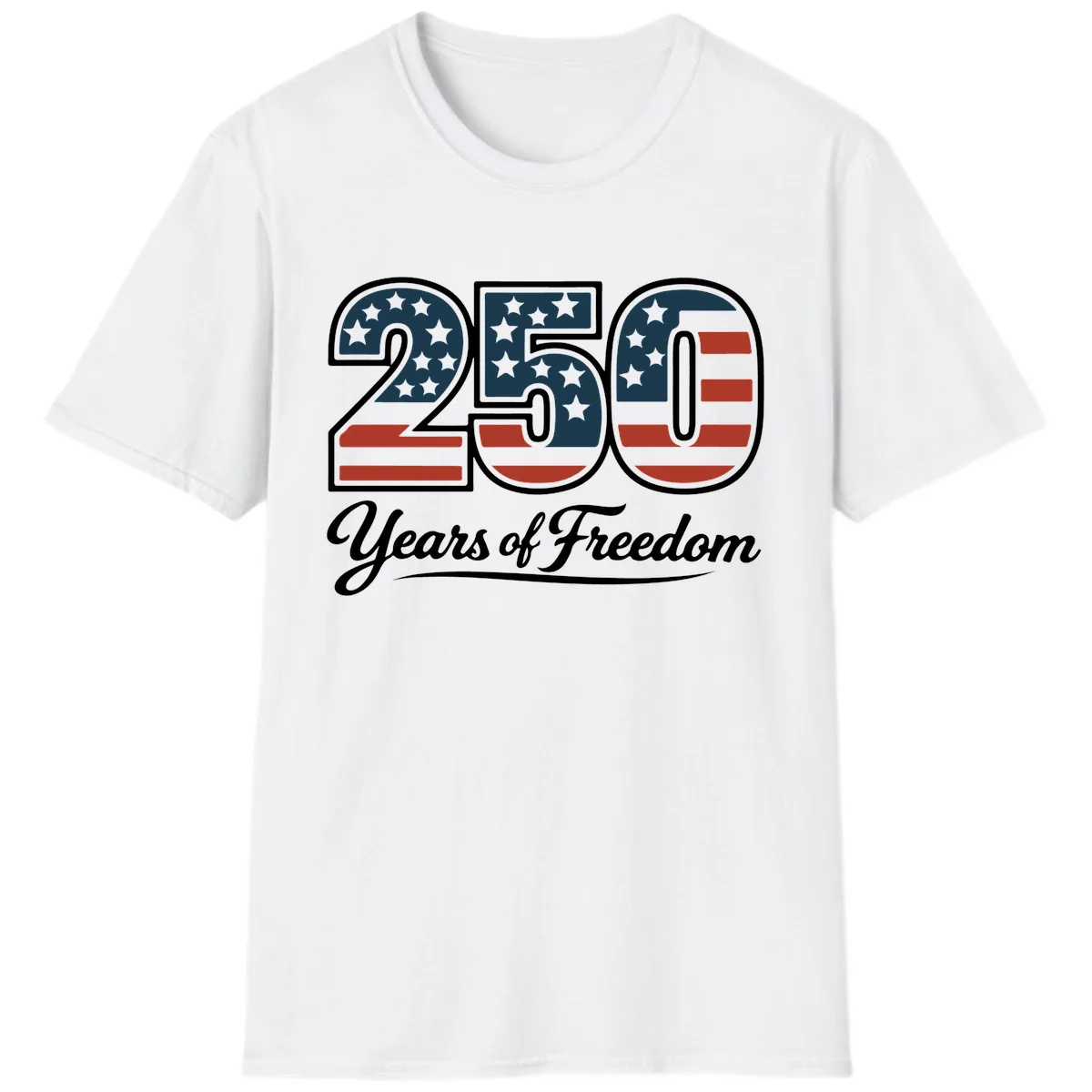 America 250 Years Of Freedom Design T-Shirt in White
