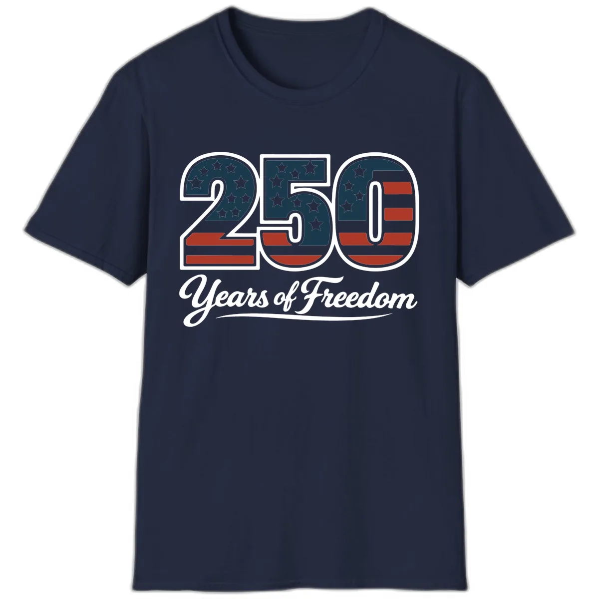 America 250 Years Of Freedom Design T-Shirt in Navy