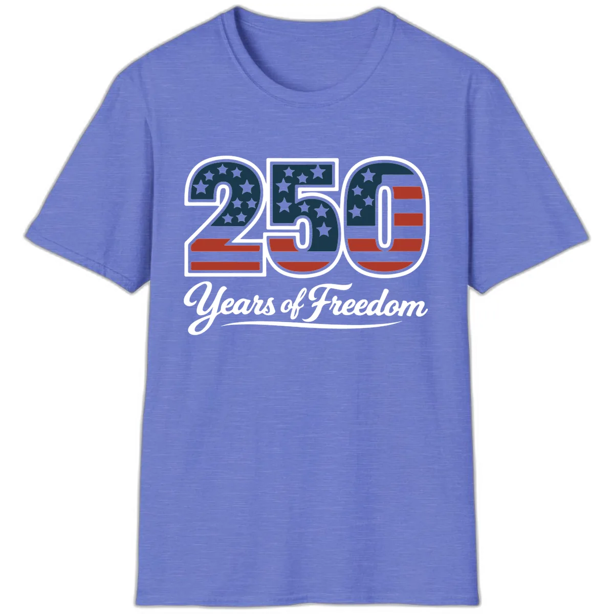 America 250 Years Of Freedom Design T-Shirt in Heather Royal