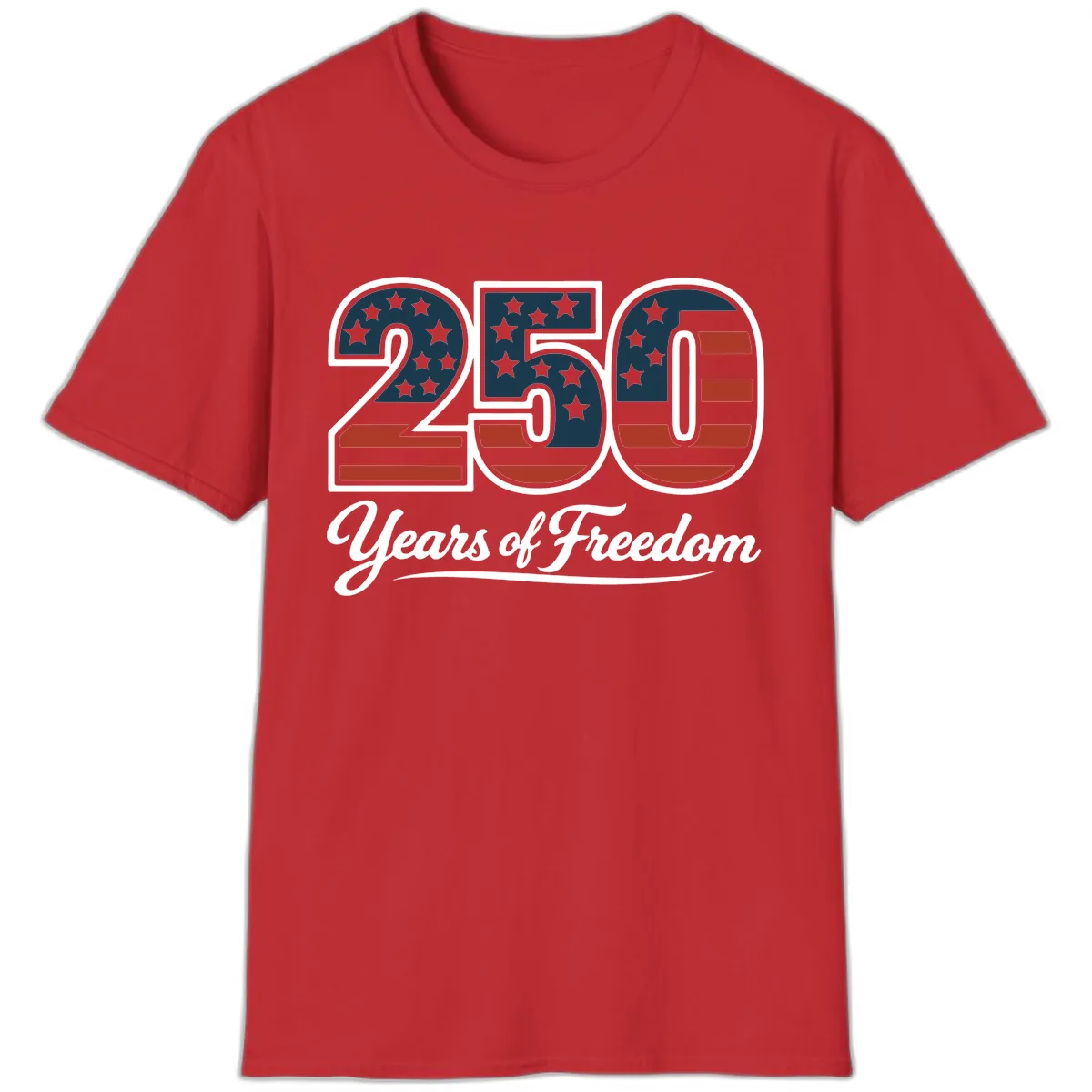 America 250 Years Of Freedom Design T-Shirt in Red