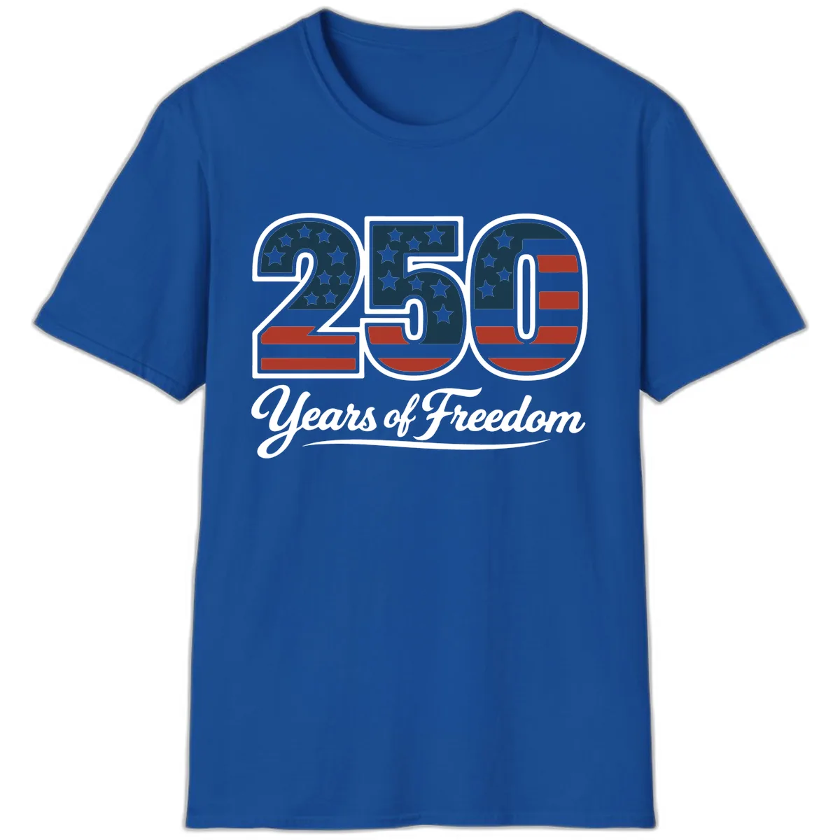 America 250 Years Of Freedom Design T-Shirt in Royal