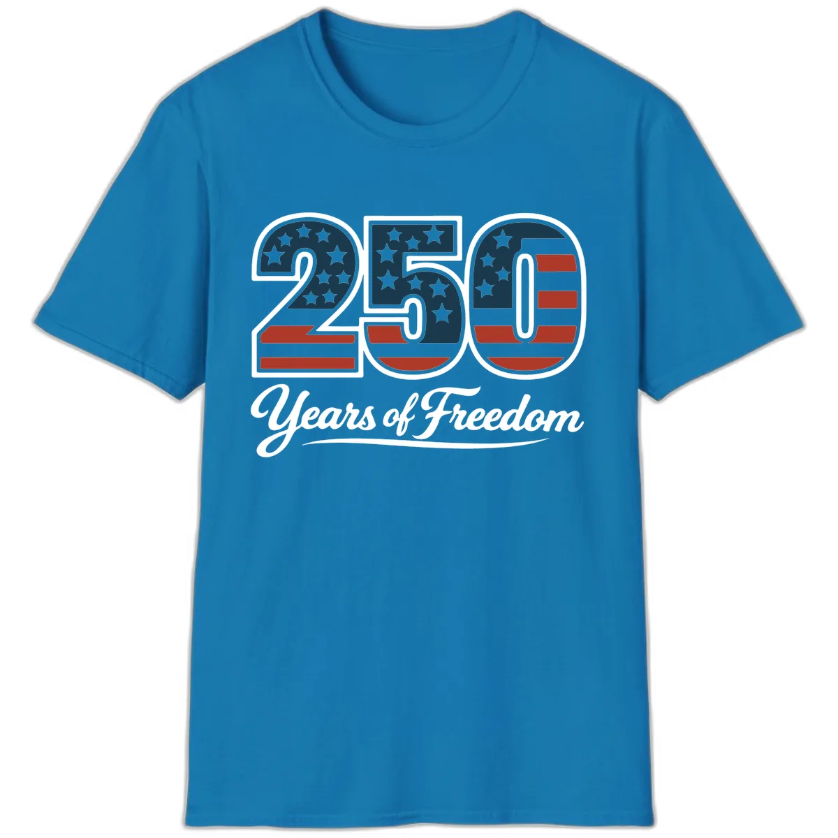America 250 Years Of Freedom Design T-Shirt in Sapphire