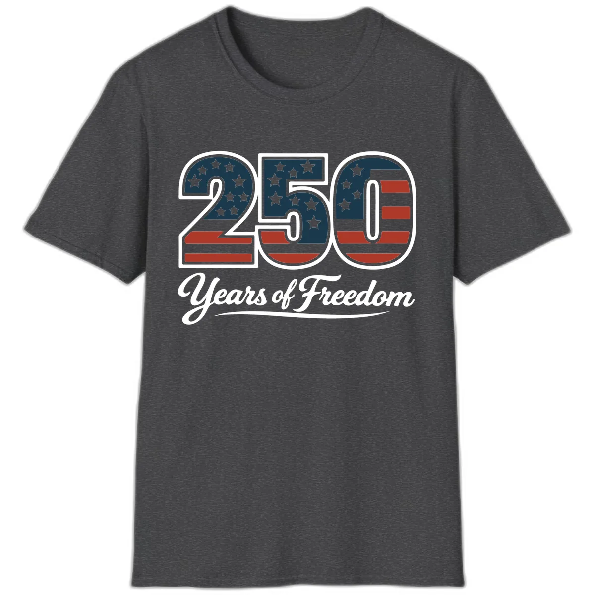 America 250 Years Of Freedom Design T-Shirt in Dark Heather