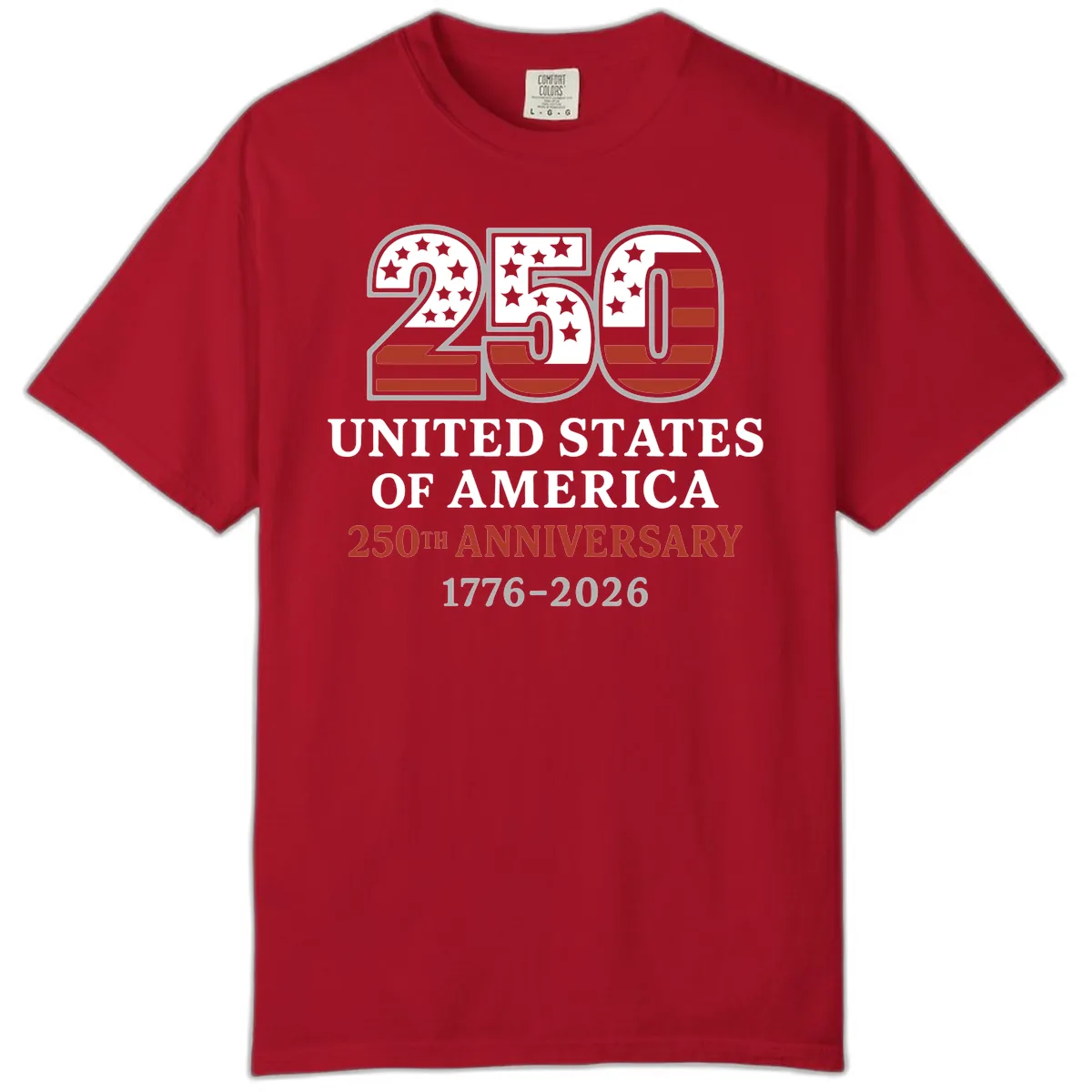 United States 250th Anniversary Celebration Comfort Color in Red